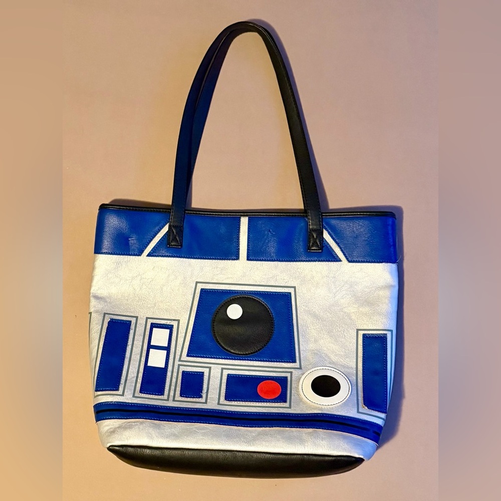 Loungefly Star Wars Gold and Black Tote Bag: R2D2 & C-3PO - Picture 2 of 2